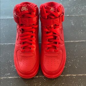 Nike Air Force 1 Red High-Top Sneakers